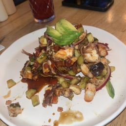 lil messy because it was stacked with shrimp and octopus. lil messy because it was stacked with shrimp and octopus.