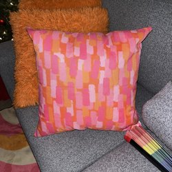 Red White & Blue Thrift Store - The pink and orange pillow was about three bucks. The other two I got from Amazon