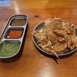 Provided at the beginning of the meal. The sauces were so tasty! Provided at the beginning of the meal. The sauces were so tasty!