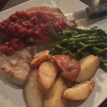 Old City Hall - My pork chops   Wasn't too keen on that glaze either - New American Near Me - Bay City, Michigan