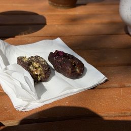 Pistachio and walnut stuffed dates.