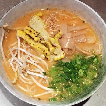 DOMU - Vegan spicy miso with bean sprouts, fried garlic, scallions, roasted corn, and menma! - Ramen Near Me - Orlando, Florida DOMU - Vegan spicy miso with bean sprouts, fried garlic, scallions, roasted corn, and menma! - Ramen Near Me - Orlando, Florida