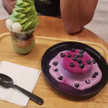 Matcha En - matcha parfait and ube milk cap cake - Desserts Near Me - Chicago, Illinois