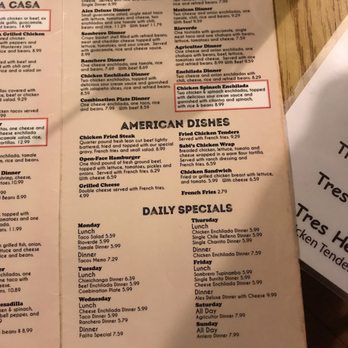 Tres Hermanos - Menu - Mexican Near Me - Whitney, Texas