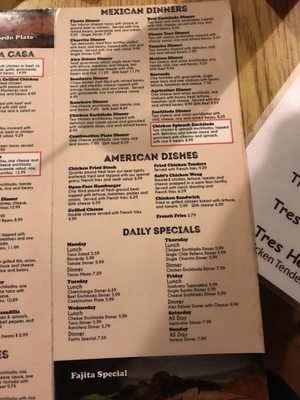 Menu photo 2 Tres Hermanos Whitney, TX