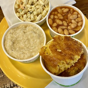 Pig Candy BBQ - Sides!!!cheese grits, cowboy beans,  corn pudding, macaroni salad -- all yummy!! - Barbeque Near Me - Cincinnati, Ohio