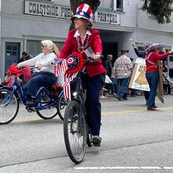 Summit Bicycles - Riding my Summit Bicycles e-bike in the Half Moon Bay Fourth of July parade.