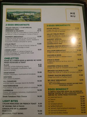 Menu photo 2 Valley Fields Restaurant North York, ON Menu photo 2 Valley Fields Restaurant North York, ON