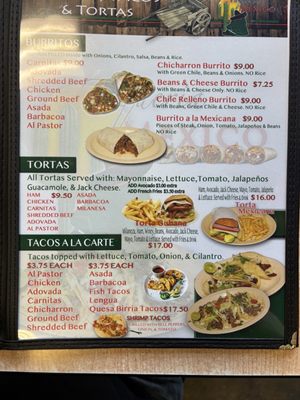 Menu photo 5 Taqueria Mexico Albuquerque, NM
