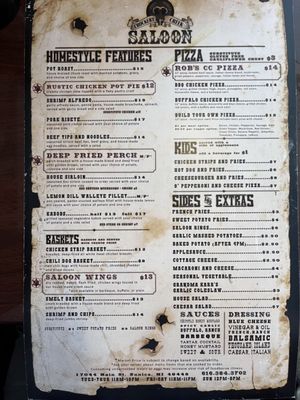 Menu photo 1 Crockery Creek Saloon Nunica, MI