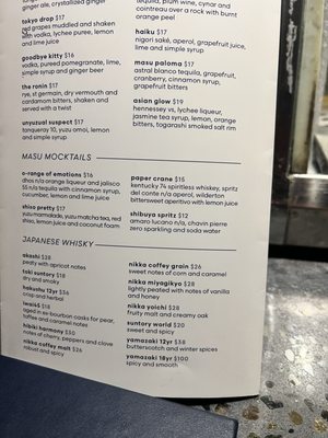 Menu photo 1 Masu Sushi Portland, OR