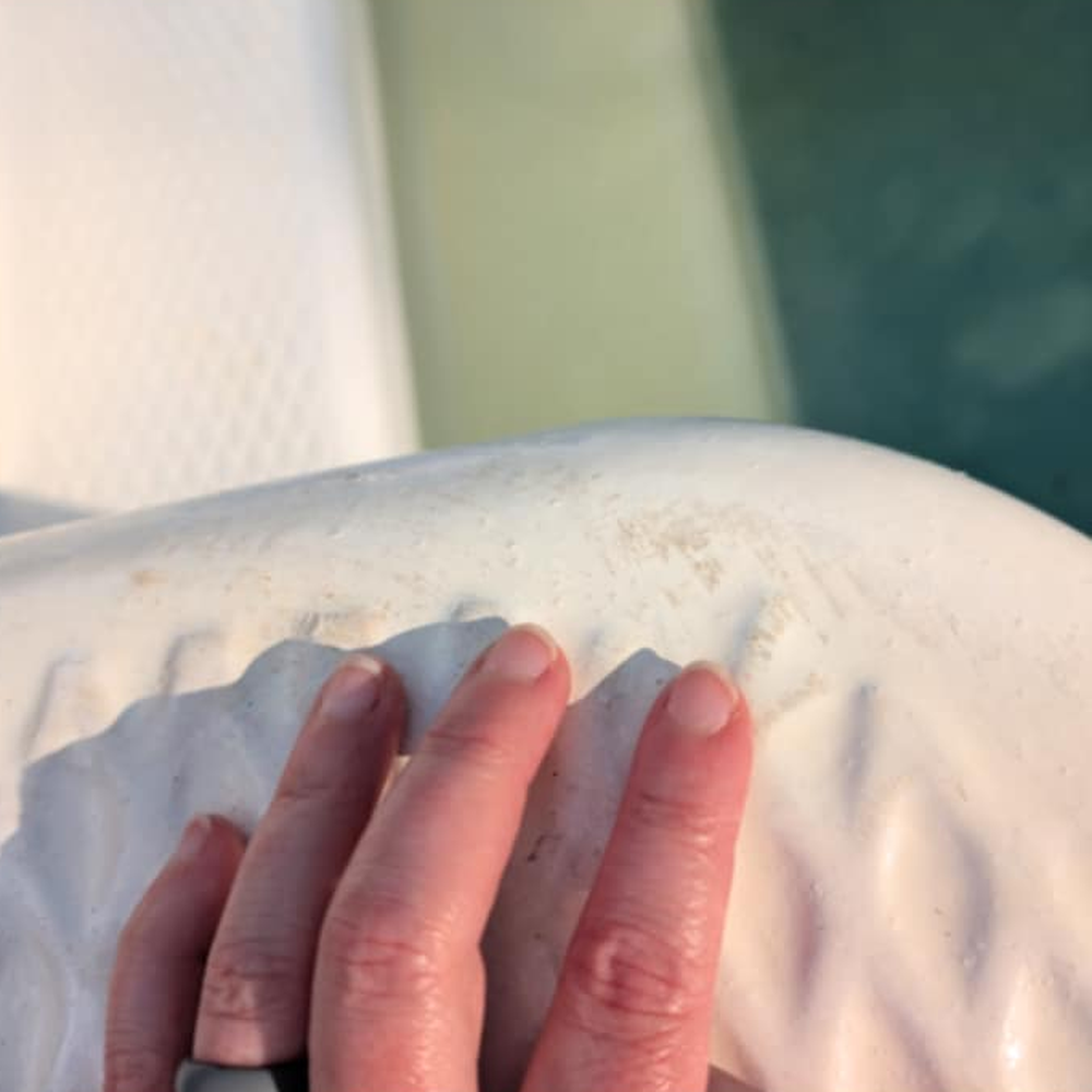 Aqua Pros - Area still needing some touch up.  There are two areas, one on each side of the steps, that look like this. We just wanted them to touch up. - Hot Tub & Pool Near Me - Salem, Virginia
