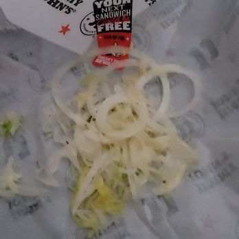 Jimmy John's - Onions and lost of mayonnaise both which I never eat - Sandwiches Near Me - Riverside, California Jimmy John's - Onions and lost of mayonnaise both which I never eat - Sandwiches Near Me - Riverside, California