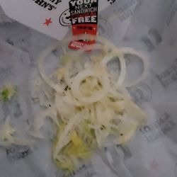 Onions and lost of mayonnaise both which I never eat