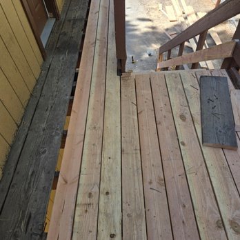 Tyree Home Services - Replacing deck boards. (Not staggered at customers request) - Handyman Near Me - Mammoth Lakes, California Tyree Home Services - Replacing deck boards. (Not staggered at customers request) - Handyman Near Me - Mammoth Lakes, California