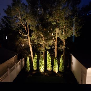 Excel Management - Finished Backyard with Landscape Lighting (viewed from second floor) - General Contractors Near Me - Grafton, Ohio