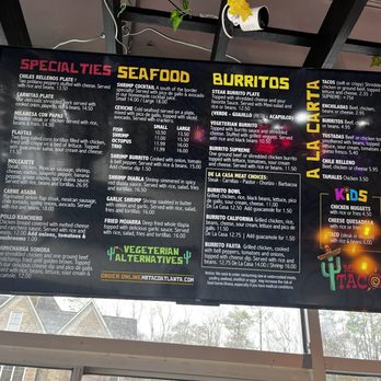 Mr Taco - Menu - Mexican Near Me - Alpharetta, Georgia