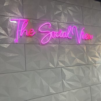The Social View - Cute lights everywhere in the bar - Burgers Near Me - Indianapolis, Indiana