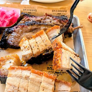Smoke Queen Barbecue - Pork Belly Char Siu with crispy skin - Barbeque Near Me - Garden Grove, California