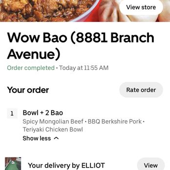 Wow Bao - Uber eats order total - Food Delivery Services Near Me
