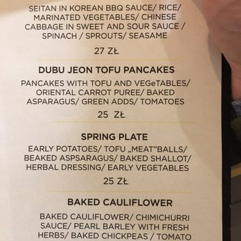 Wilk Syty - Menu of the month (Entrees only, May 2019) - Vegan Near Me - Wrocław, DS