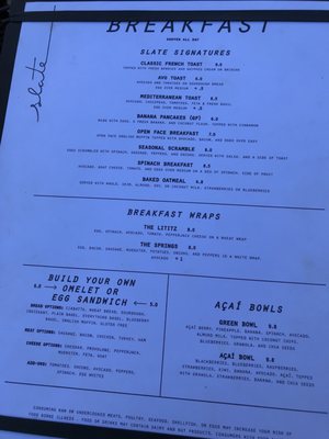 Menu photo 5 Slate Cafe Lititz, PA
