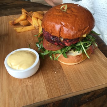 Drovers Dog - Vegan chickpea and beetroot burger!!!! - Australian Near Me - Amsterdam, New Hampshire