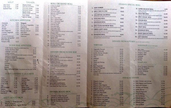 Menu photo 2 Osaka Japanese Restaurant Bristol, VA Menu photo 2 Osaka Japanese Restaurant Bristol, VA