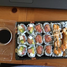Philadelphia Roll; Spicy Tuna Roll; Crunchy Shrimp Roll. Delicious sushi!