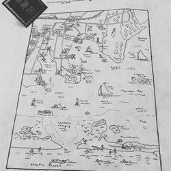 Moriches Bay as done by Dorothy White, my grandmother. What an honor to share her wonderful talent. Offered as tote bag or t shirt.