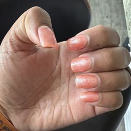 Shiny peach gel overlay
