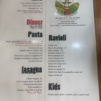 Pastosa By Lucia - Menu - Italian Near Me - Galt, California
