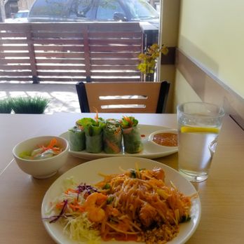 Thai Jasmine - Lunch scene. Pad Thai and Spring Rolls - Thai Near Me - Tracy, California Thai Jasmine - Lunch scene. Pad Thai and Spring Rolls - Thai Near Me - Tracy, California
