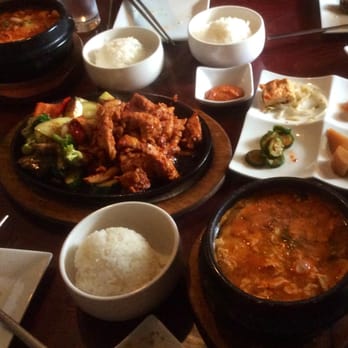 Mandu - Seafood soon dubu (tofu soup) and barbecued chicken in the most amazing marinade - Korean Near Me - Washington, DC, District of Columbia