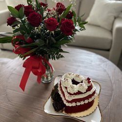 SB Bake - Heart shaped red velvet cake with homemade buttercream.