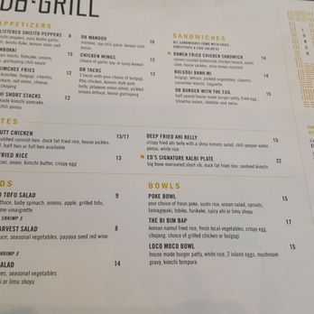 DB Grill - Menu - New American Near Me - Kapolei, Hawaii