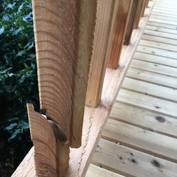 broken railing as it was installed broken railing as it was installed