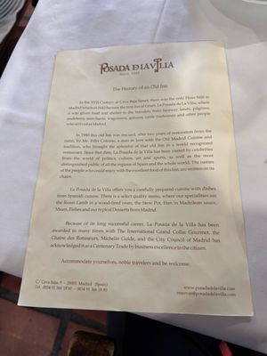 Menu photo 8 Posada de la Villa Madrid, M Menu photo 8 Posada de la Villa Madrid, M