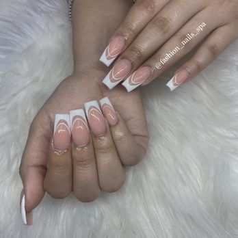 Fashion Nails - Double classic French tips - Nail Salons Near Me - Hesperia, California Fashion Nails - Double classic French tips - Nail Salons Near Me - Hesperia, California
