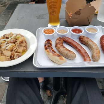 Rathskeller - Wurst Sampler and German Potato Salad - German Near Me - Elkridge, Maryland Rathskeller - Wurst Sampler and German Potato Salad - German Near Me - Elkridge, Maryland