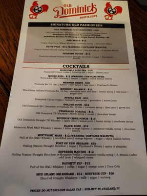 Menu photo 3 Old Dominick Distillery Memphis, TN