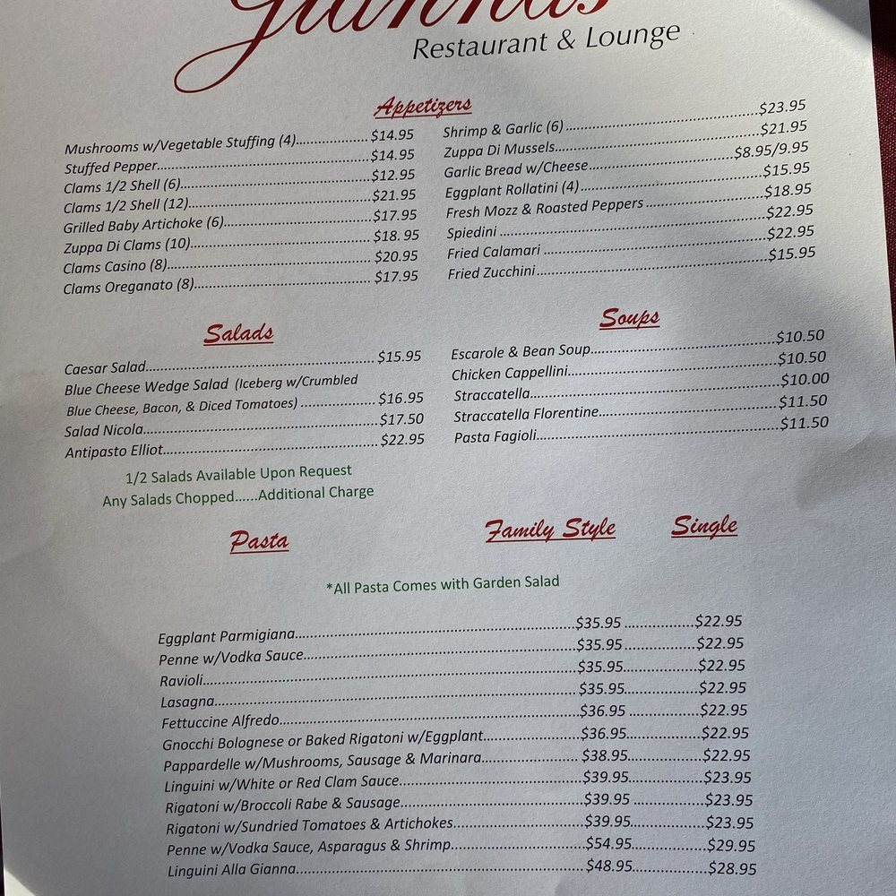 Gianna's - Menu - Italian Near Me - Carlstadt, New Jersey