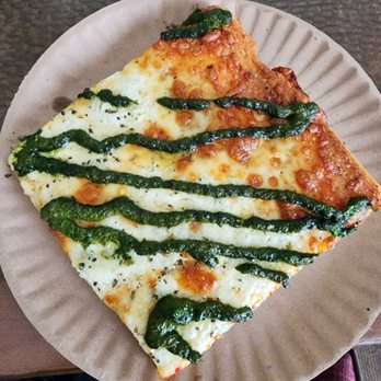 Rino's Pizza - White pie with pesto and hot honey - Italian Near Me - New Paltz, New York