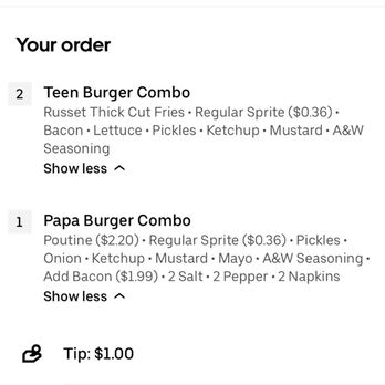 A&W - How disgusting they made my family's diner including what I ordered - Burgers Near Me - Fort Erie, Ontario A&W - How disgusting they made my family's diner including what I ordered - Burgers Near Me - Fort Erie, Ontario