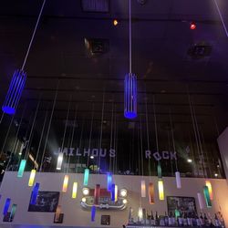 The Stage - Upper level eating area, view from below.