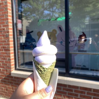 KURIMU - Taro and milk tea soft serve with green tea cone! - Bubble Tea Near Me - Chicago, Illinois