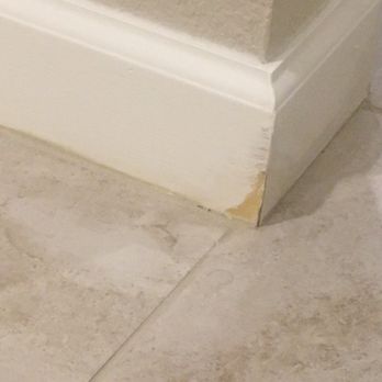 GCS Carpet Tile & Grout Cleaning - Damage from where is floor buffer hit a corner. - Carpet Cleaning Near Me