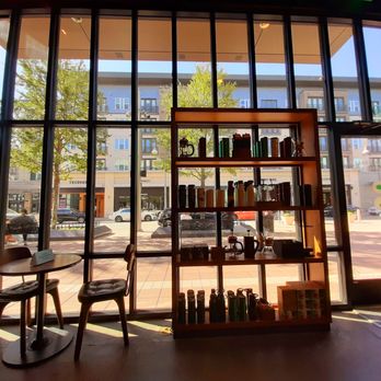 Starbucks - Looking out at Windrose Avenue, COACH Store across the way. - Coffee & Tea Near Me - Plano, Texas