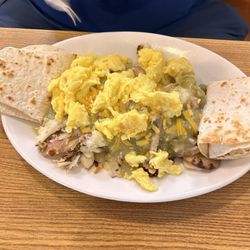 Black Bear Cafe - Roundtop Huevos with eggs was amazing and huge portions. Would definitely recommend.