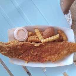 Whiting with too much Season Salt and one hush puppy
